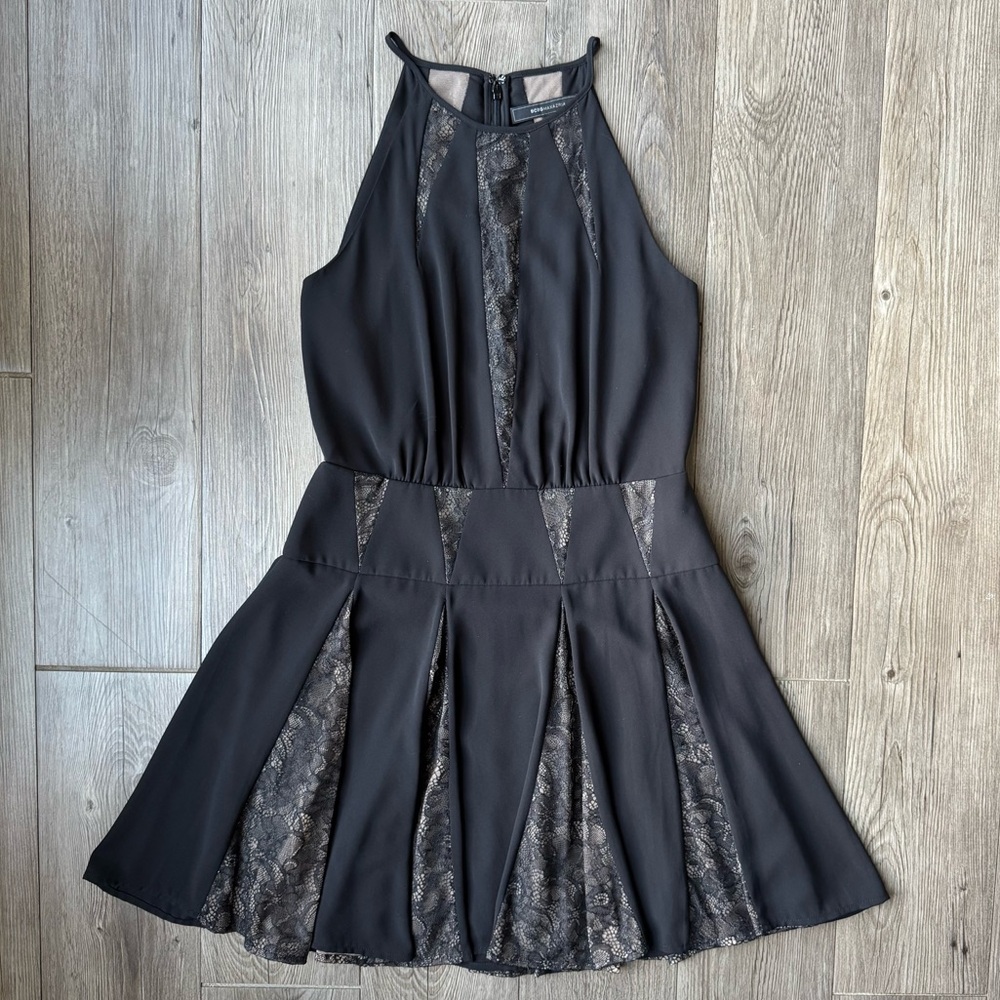 BCBGMAXAZRIA Black Lace Fit & Flare Dress “Teena” Size 4